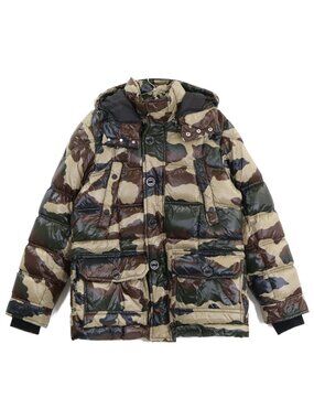 Moncler Sauterne Camouflage Down Jacket with Hood 1